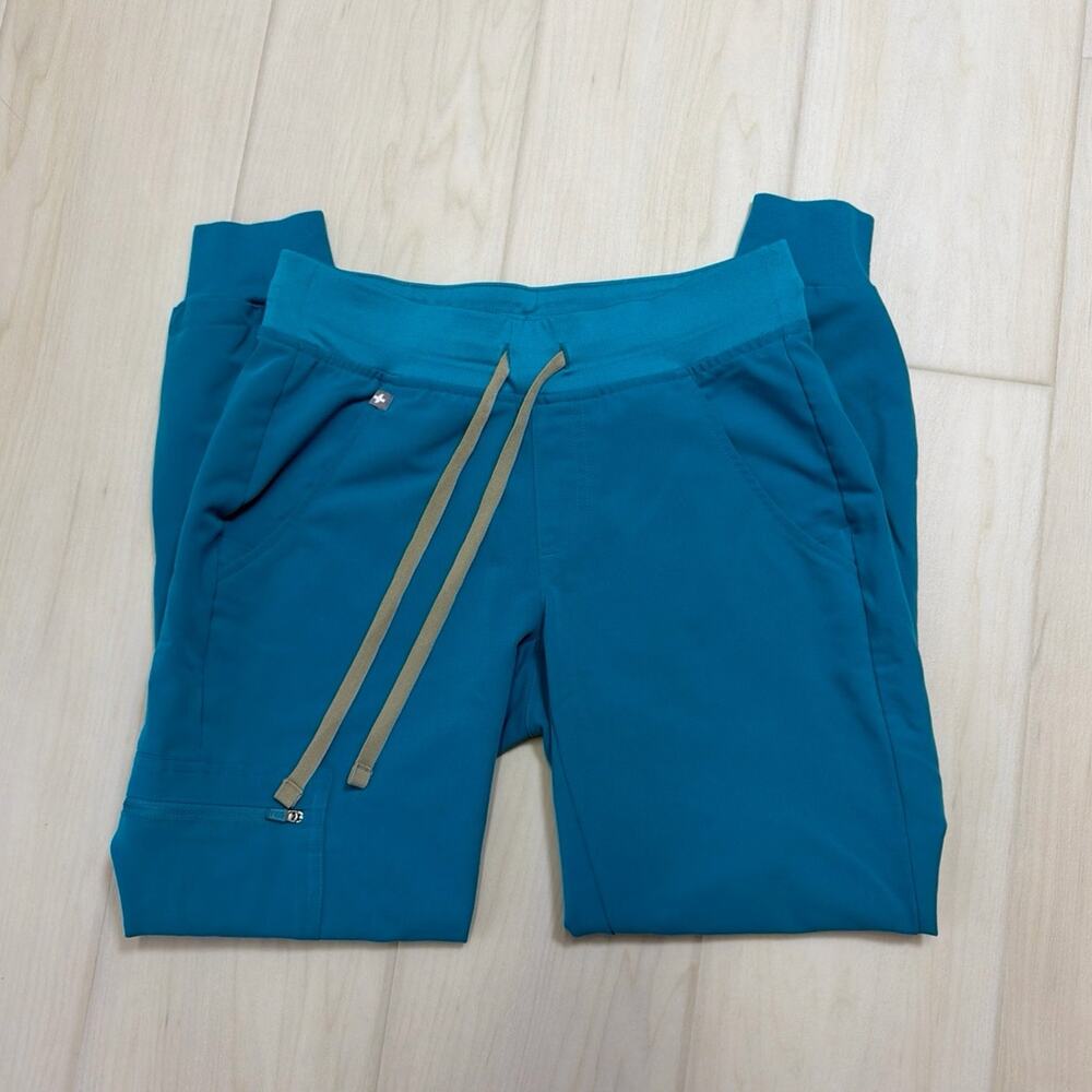 FIGS Teal Blue Zamora Technical Collection Jogger Scrub Pants Petite Size XXS/P